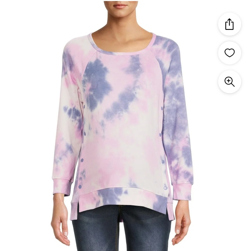 NWT Time and Tru Women's Maternity Side Snap Sweatshirt in Size S